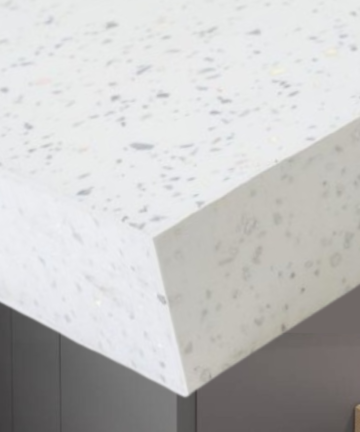 Square Edge White Sparkle Kitchen Worktop 600mm