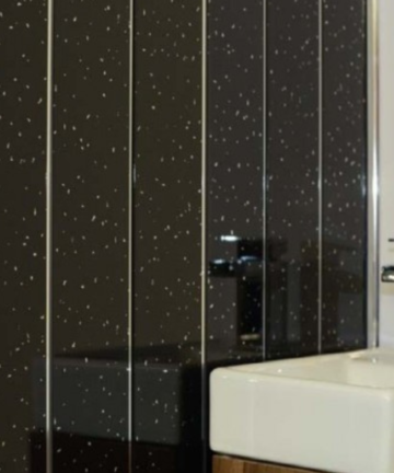Black Sparkle Silver 2 Strip wet wall panel 5mm