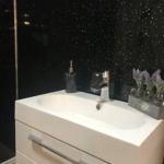 Black Sparkle Silver 2 Strip wet wall panels