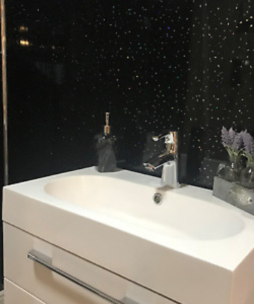 Black Sparkle Silver 2 Strip wet wall panels