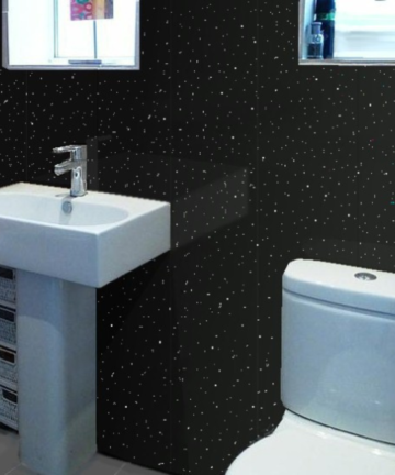 Black Sparkle Silver 2 Strip wet wall panels 5mm