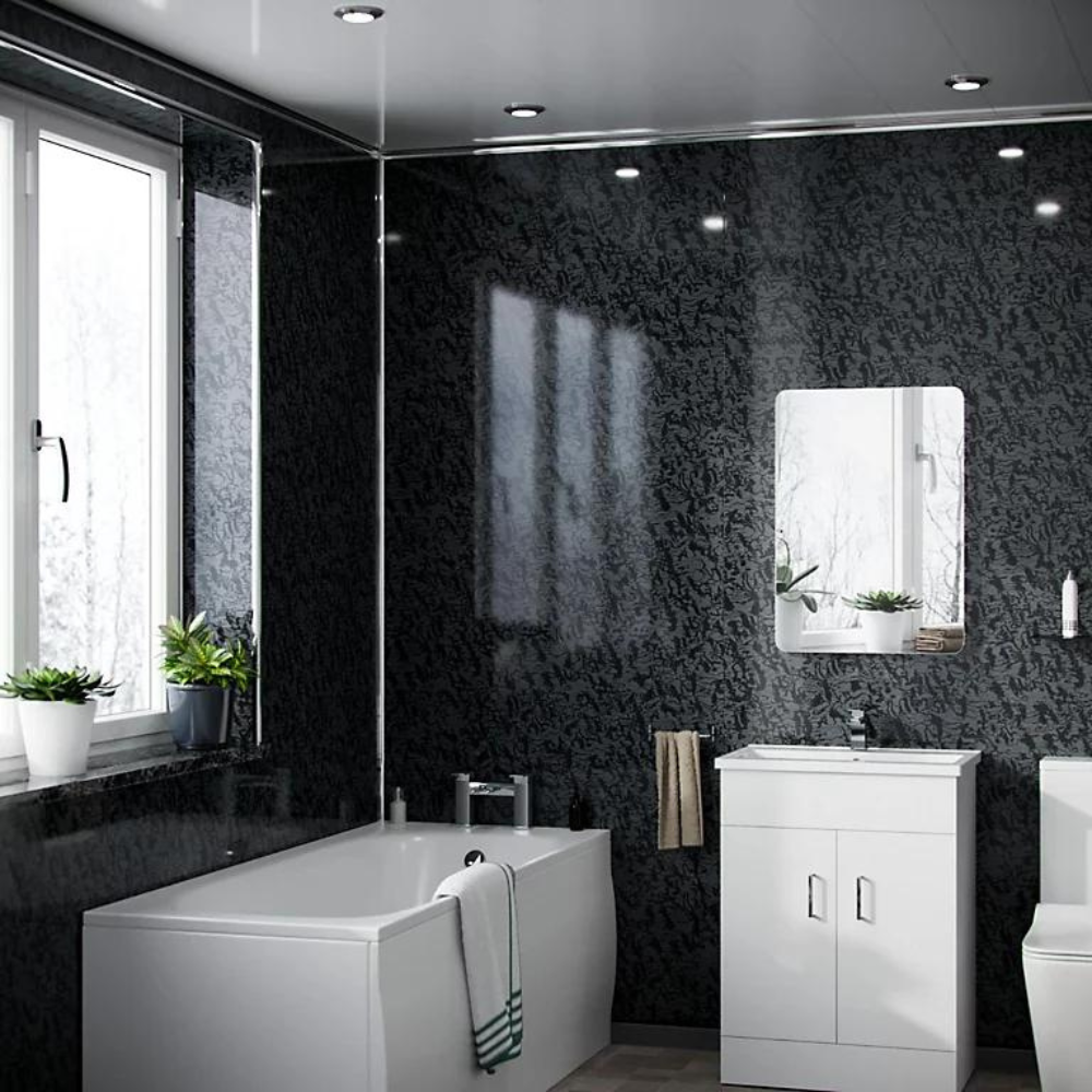 Pearlescent Black pvc wet wall panels 5mm