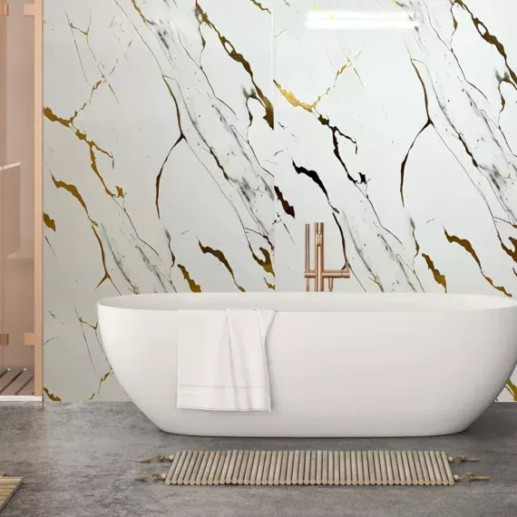 Carrara Marble Gold Wall Panel