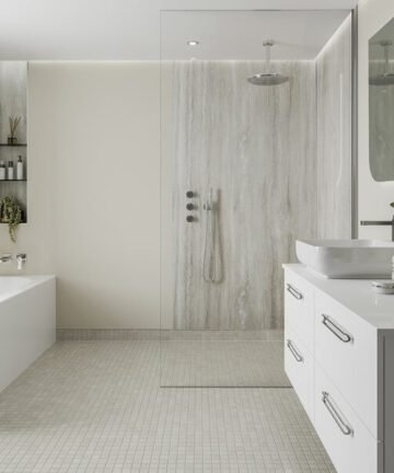 Silver Travertine Gloss Wall Panels