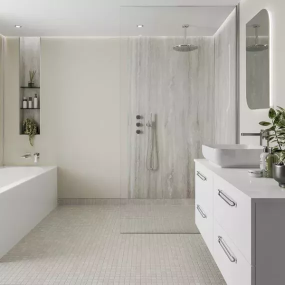 Silver Travertine Wall Panel